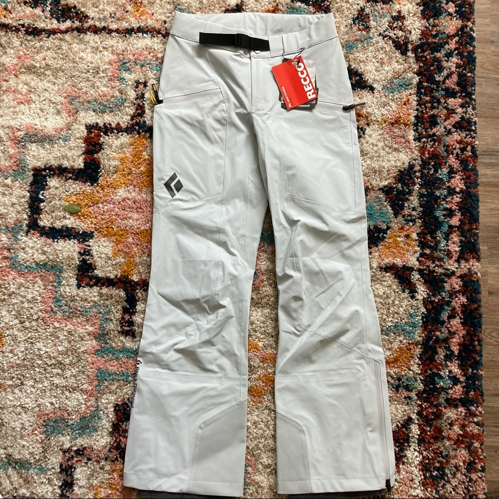 NWT Ski bunny Black Diamond white ski pants